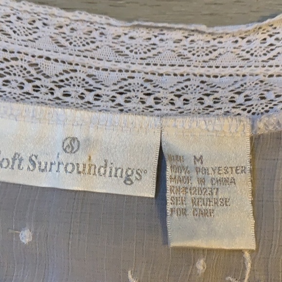 SOFT SURROUNDINGS White Floral Blouse‎ embroidered - Picture 9 of 16